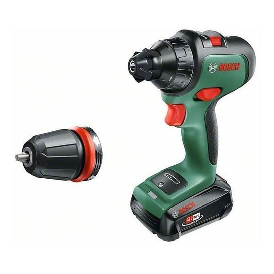 Bosch DIY Advanced Drill 18 Porakone-ruuvinväännin mukana yksi 2,5 Ah:n akku ja laturi