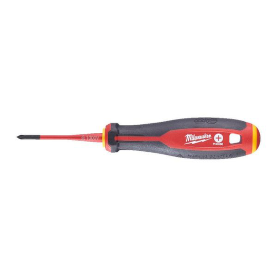 Milwaukee Tri-Lobe VDE Ruuvimeisseli kolmisivuinen pyörimistä estävä kahva PH0 x 60 mm