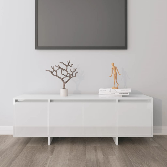 vidaXL TV-taso korkeakiilto valkoinen 120x30x40,5 cm lastulevy