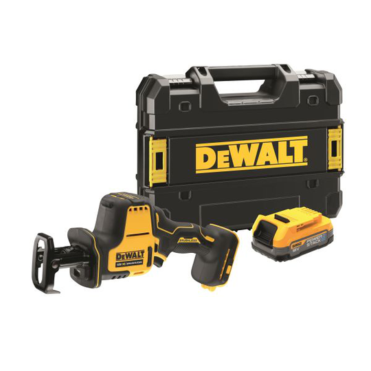 Dewalt DCS369E1T-XJ Akkupuukkosaha sis. akun, ei sis. laturia