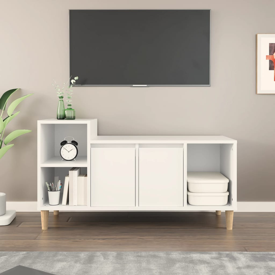 vidaXL TV-taso valkoinen 100x35x55 cm tekninen puu