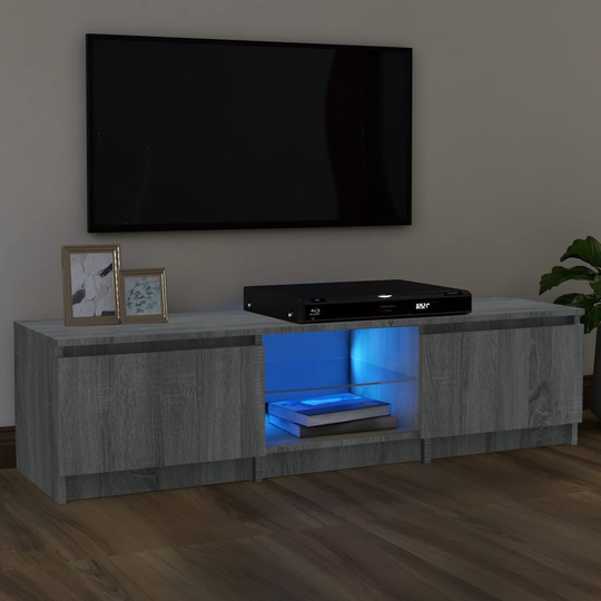 vidaXL TV-taso LED-valoilla harmaa Sonoma 140x40x35,5 cm