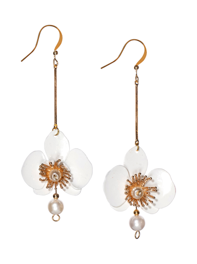 Valkoiset butterfly orchid pearl korvakorut