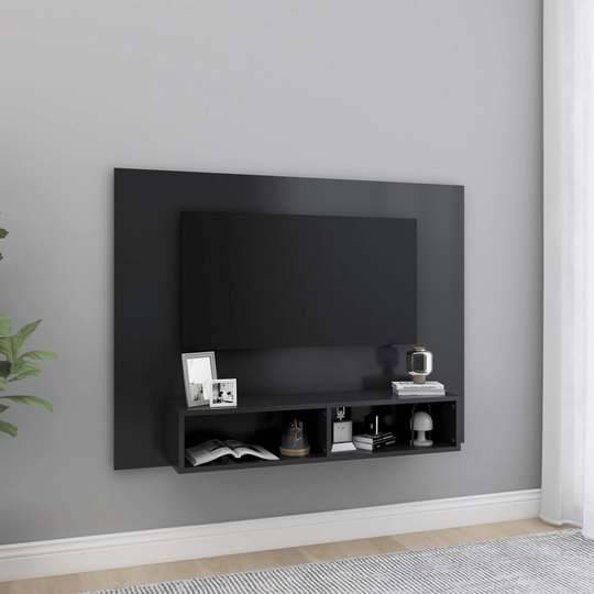 vidaXL TV-taso seinälle harmaa 120x23,5x90 cm lastulevy