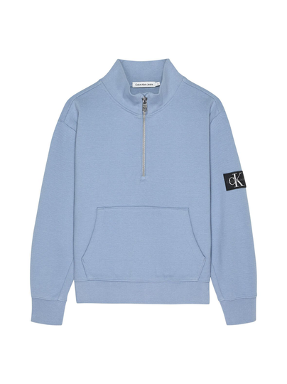 Badge textured zip up -collegepaita