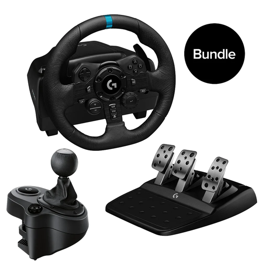 Logitech - G923 Racing Wheel and Pedals&Logitech - Driving Force Shifter for PS5, PS4 and PC - USB - Bundle