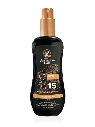 Australian Gold - Sunscreen Spray Gel w. Instant Bronzer 237 ml - SPF 15