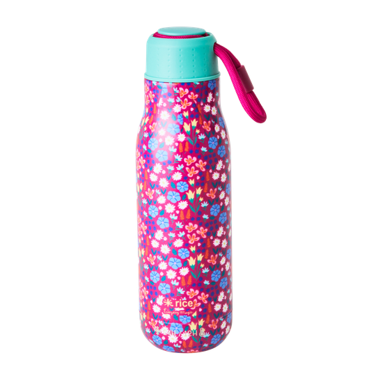 Rice - Stainless Steel Thermo Drinking Bottle 500 ml Poppy Print