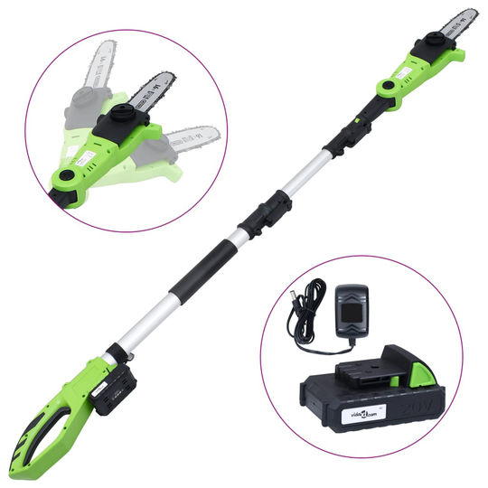 vidaXL Johdoton oksasaha akulla 20 V 1 500 mAh Li-ion