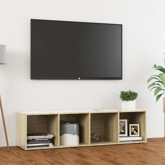 vidaXL TV-taso Sonoma tammi 142,5x35x36,5 cm lastulevy