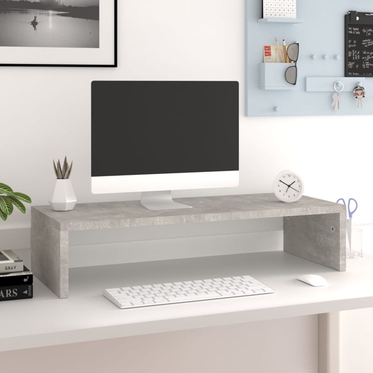 vidaXL Näyttöteline betoninharmaa 60x23,5x12 cm tekninen puu