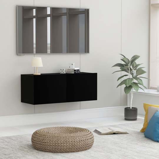 vidaXL TV-taso musta 80x30x30 cm lastulevy