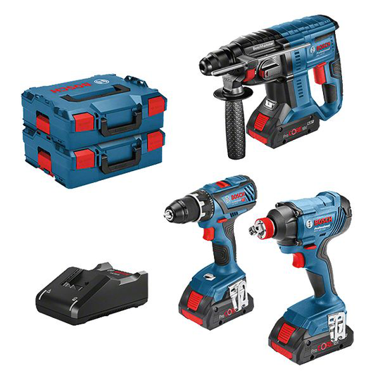Bosch 18V 3 TOOL KIT Työkalupaketti 3 kpl työkalua, sis. akut ja laturin
