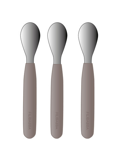 Filibabba - Silicone Spoons 3-Pack - Warm Grey (FI-02257)
