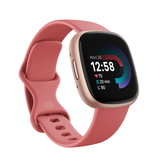 Fitbit - Versa 4 - Smart Watch - Pink Sand/Copper Rose