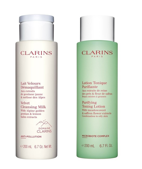 Clarins - Velvet Cleansing Milk 200 ml + Purifying Toning Lotion 200 ml