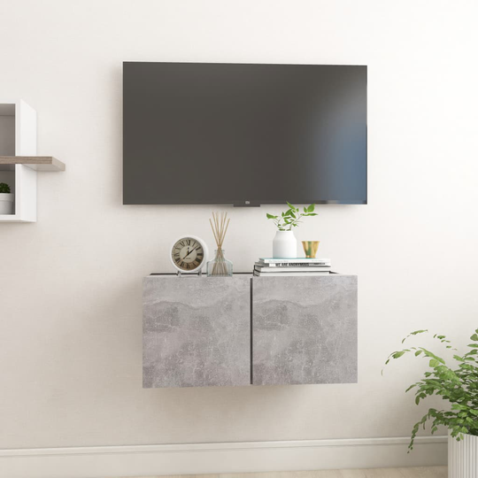 vidaXL Seinäkiinnitettävä TV-taso betoninharmaa 60x30x30 cm