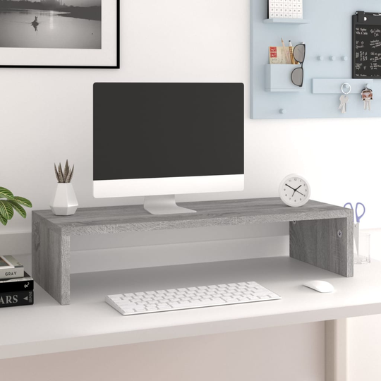vidaXL Näyttöteline harmaa Sonoma 60x23,5x12 cm tekninen puu