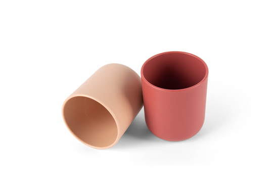Dantoy - Tiny Biobased Cups Set - Nude&Ruby Red (6230)