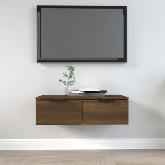 vidaXL Seinäkaappi ruskea tammi 68x30x20 cm tekninen puu