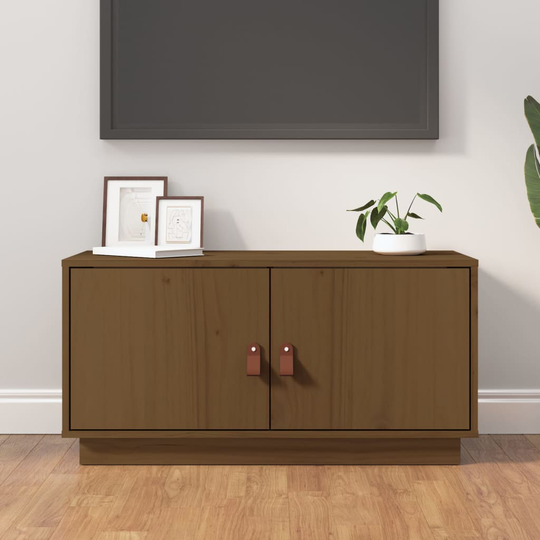 vidaXL TV-taso hunajanruskea 80x34x40 cm täysi mänty