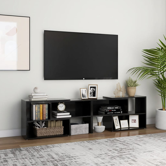 vidaXL TV-taso korkeakiilto musta 149x30x52 cm lastulevy