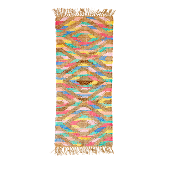 Rice - Multicolored Cotton Runner in Pastel Colors