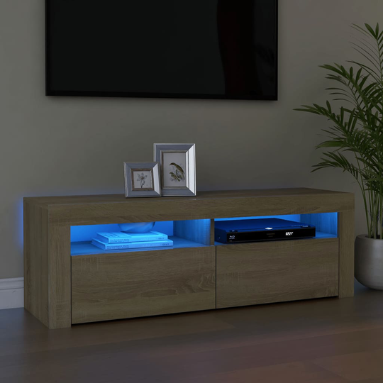 vidaXL TV-taso LED-valoilla Sonoma-tammi 120x35x40 cm