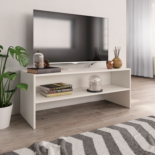 vidaXL TV-taso valkoinen 100x40x40 cm lastulevy