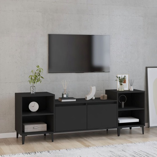vidaXL TV-taso musta 160x35x55 cm tekninen puu