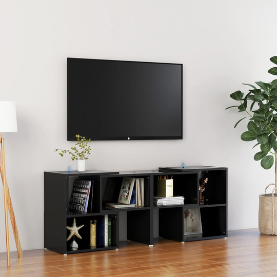 vidaXL TV-taso korkeakiilto musta 104x30x52 cm lastulevy