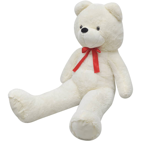 vidaXL Nalle pehmolelu Valkoinen 242 cm