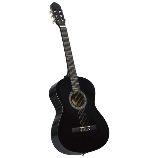 vidaXL Klassinen kitara aloittelijalle musta 4/4 39" amerikanlehmus