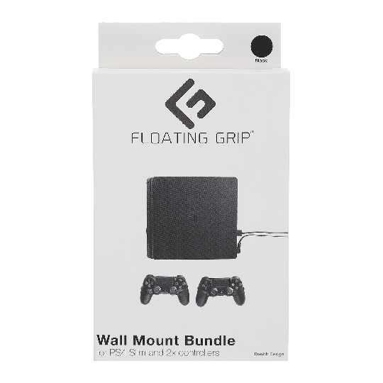 Floating Grip Playstation 4 Slim and Controller Wall Mount - Bundle (Black)