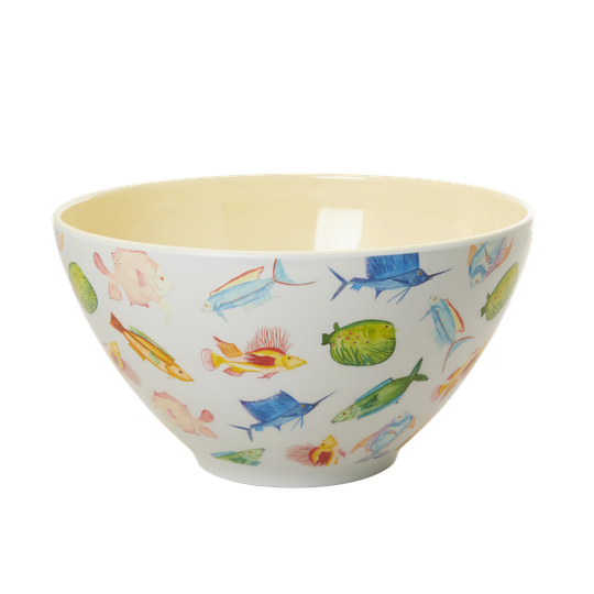 Rice - Melamine Salad Bowl - Fish Print